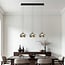 3-step dimmable 3-light pendant light Gujo - smoked glass and black