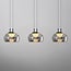 3-step dimmable 3-light pendant light Gujo - smoked glass and black