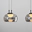 3-step dimmable 3-light pendant light Gujo - smoked glass and black