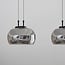 3-step dimmable 3-light pendant light Gujo - smoked glass and black