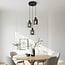 3-light pendant light Pella - smoked glass and black