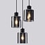 3-light pendant light Pella - smoked glass and black