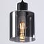 3-light pendant light Pella - smoked glass and black