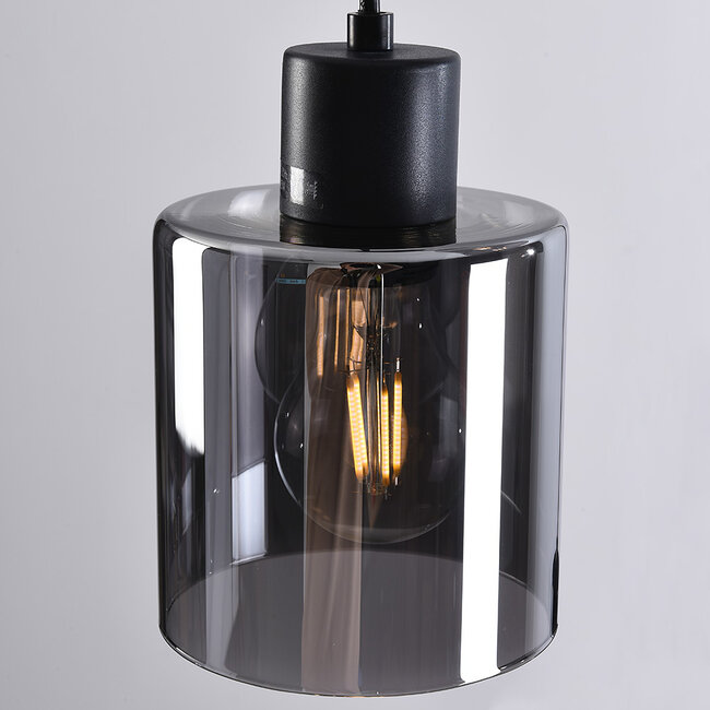 Designer lighting Pella, 3-light - smoked glass