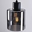 3-light pendant light Pella - smoked glass and black