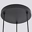3-light pendant light Pella - smoked glass and black