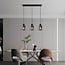 3-light pendant light Palaio - smoked glass and black