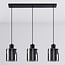 3-light pendant light Palaio - smoked glass and black