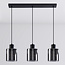 Black Palaio pendant lamp with smoked glass, 3-light