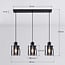 3-light pendant light Palaio - smoked glass and black
