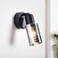 Wall spotlight Atica - smoked glass and black, rotatable