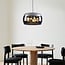 3-light pendant light Serres - smoked glass and black