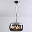 3-light pendant light Serres - smoked glass and black