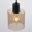 3-light pendant light Pella - amber glass and black