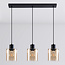 Black Palaio pendant lamp with Amber glass, 3-light