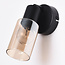 Wall spotlight Atica - amber glass and black, rotatable