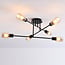 6-light ceiling light Agios - amber glass and black