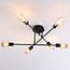 6-light ceiling light Agios - amber glass and black