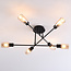 Black Agios ceiling lamp with Amber glass, 6-light