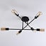 6-light ceiling light Agios - amber glass and black