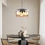3-light pendant light Serres - amber glass and black