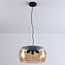 3-light pendant light Serres - amber glass and black