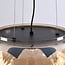 3-light pendant light Serres - amber glass and black