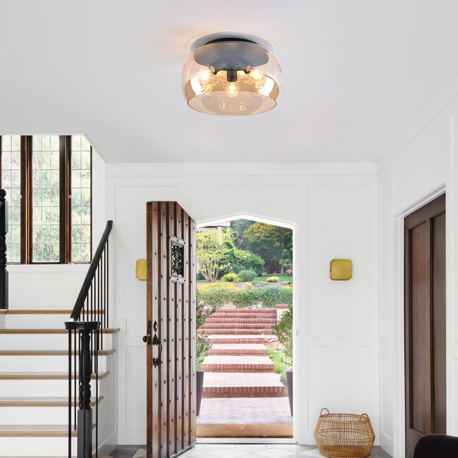Ceiling lamp with Amber glass, 3-light - Selin