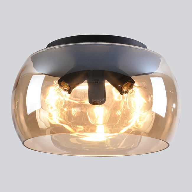 Ceiling lamp with Amber glass, 3-light - Selin