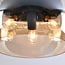 3-light ceiling light Selin - amber glass and black