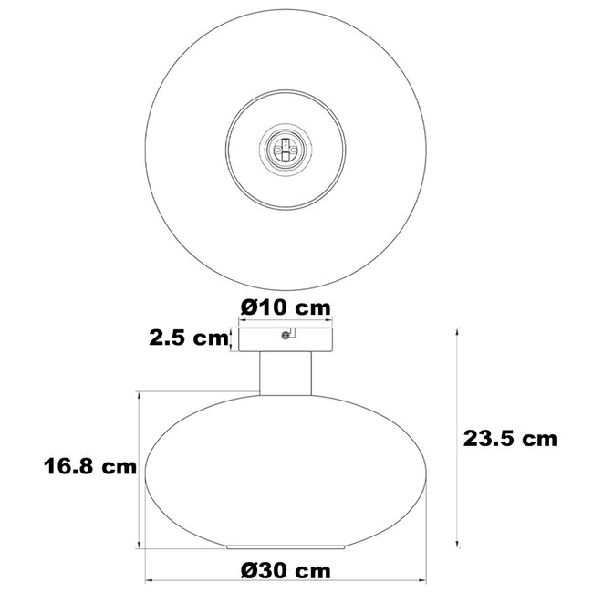 Veda ceiling light with smoked glass