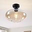 ceiling light Veda - amber glass and black