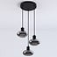 Modern 3-light pendant light Vida - smoked glass and black
