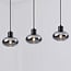 3-light pendant light Vere - smoked glass and black