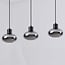 3-light pendant light Vere - smoked glass and black