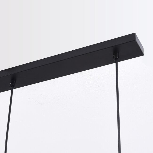 3-light pendant light Vere - amber glass and black