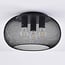 3-light ceiling light Caia - black metal with perforated shade