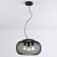 Industrial 3-light pendant light Cerise - black metal with perforated shade