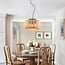 3-light bamboo pendant light Cerise - perforated shade