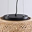 3-light bamboo pendant light Cerise - perforated shade