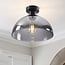 ceiling light Feija - smoked glass with semi-open shade