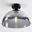 ceiling light Feija - smoked glass with semi-open shade