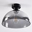 ceiling light Feija - smoked glass with semi-open shade