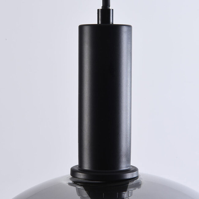 pendant light Fajen - smoked glass with semi-open shade