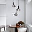 3-light pendant light Fares - smoked glass and black