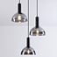 3-light pendant light Fares - smoked glass and black