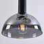 3-light pendant light Fares - smoked glass and black