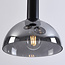 Black pendant lamp with smoked glass, 3-light - Fares