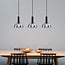 3-light pendant light Filiz - smoked glass and black
