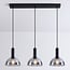 3-light pendant light Filiz - smoked glass and black